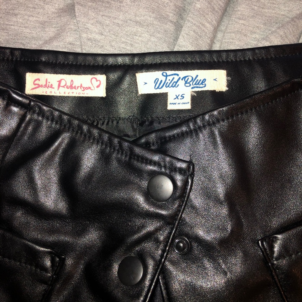 Women’s Wild Blue Leather Skirt